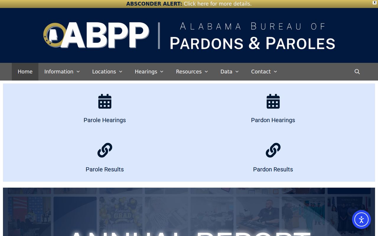 Dale County parole and probation ABPP homepage release records navigation